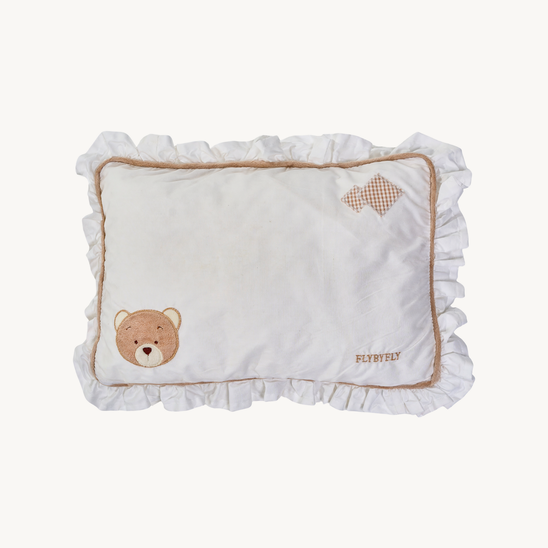 Ruffle Baby Pillow - Beige