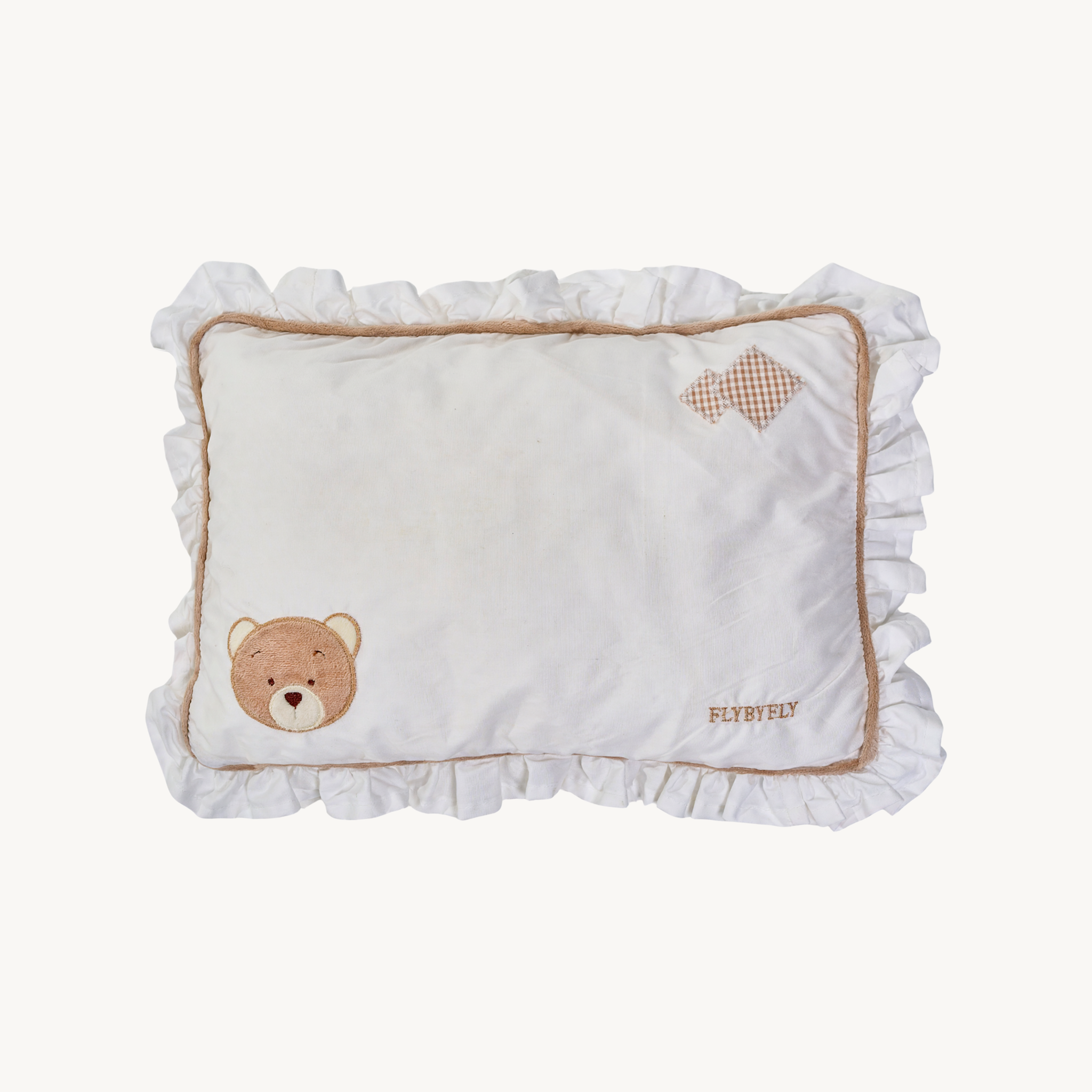 Ruffle Baby Pillow - Beige