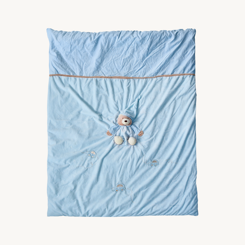 3D Bear Baby Quilt - Blue