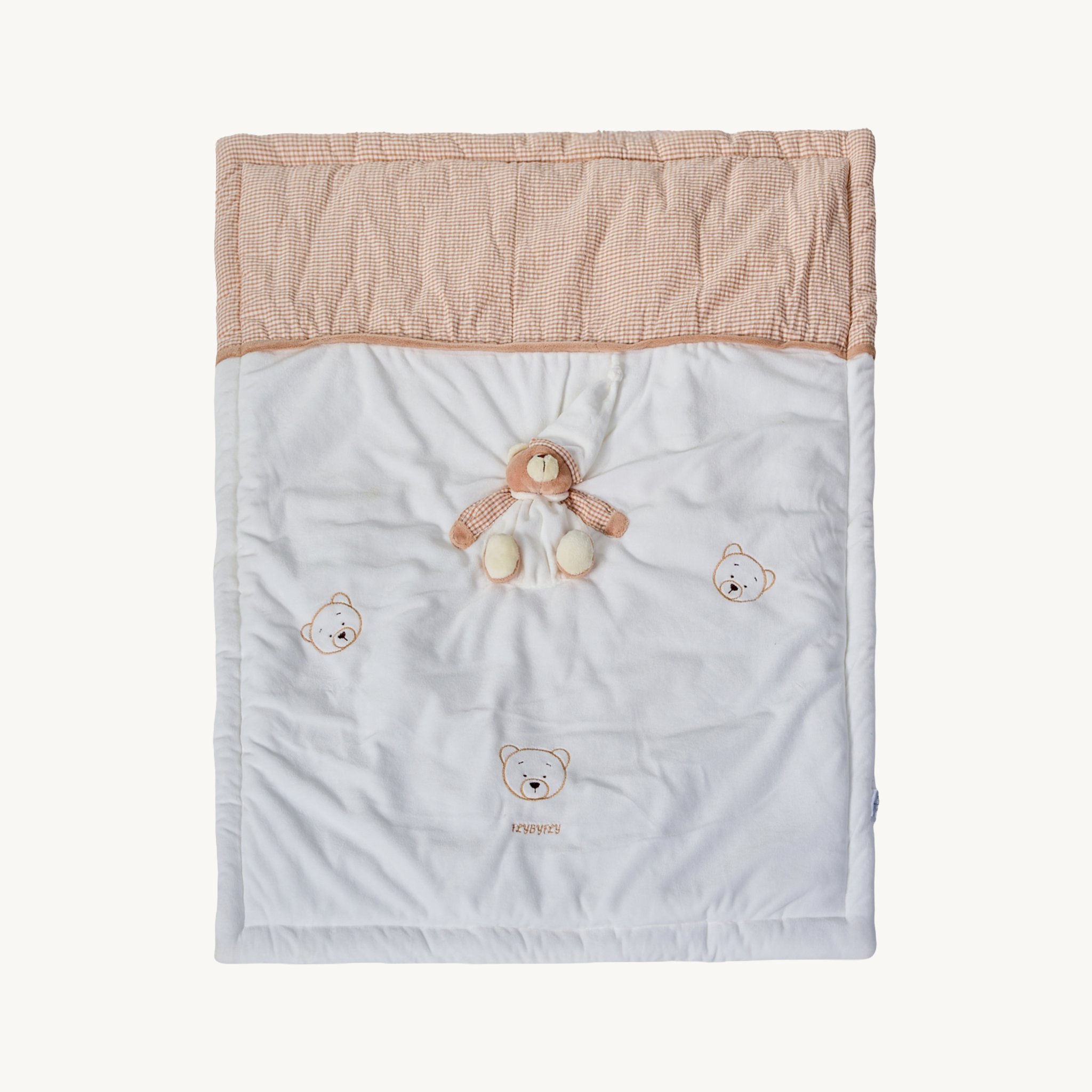 3D Bear Baby Quilt - Beige