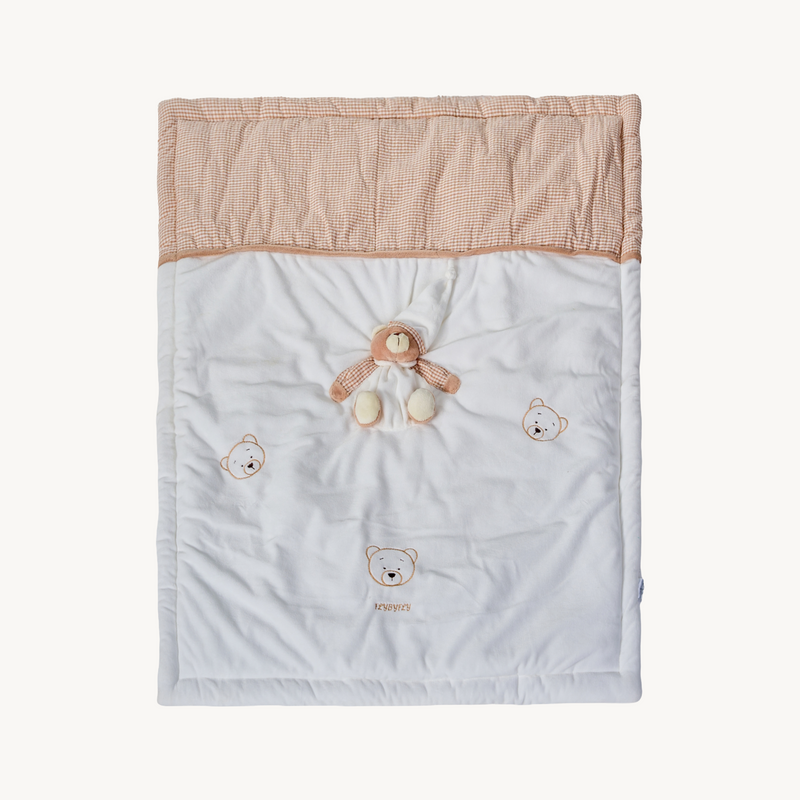 3D Bear Baby Quilt - Beige