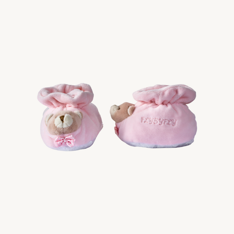 Bear Baby Velvet Shoes - Pink