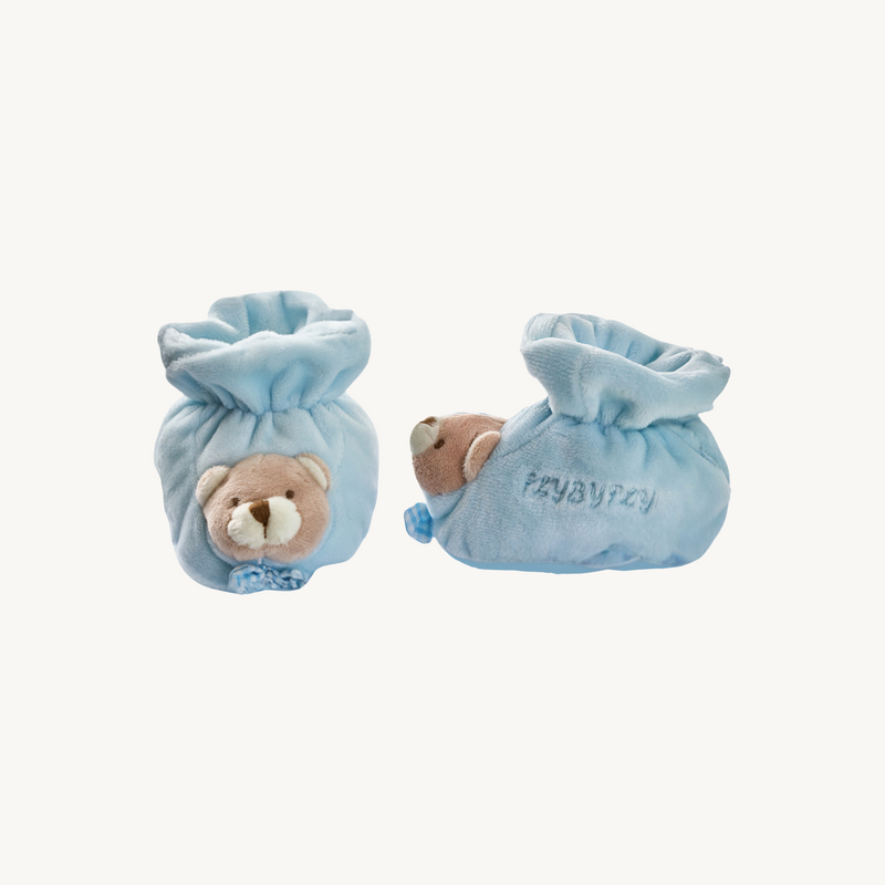 Bear Baby Velvet Shoes - Blue