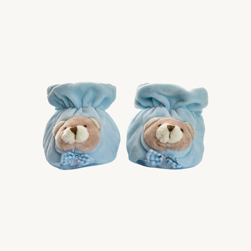 Bear Baby Velvet Shoes - Blue