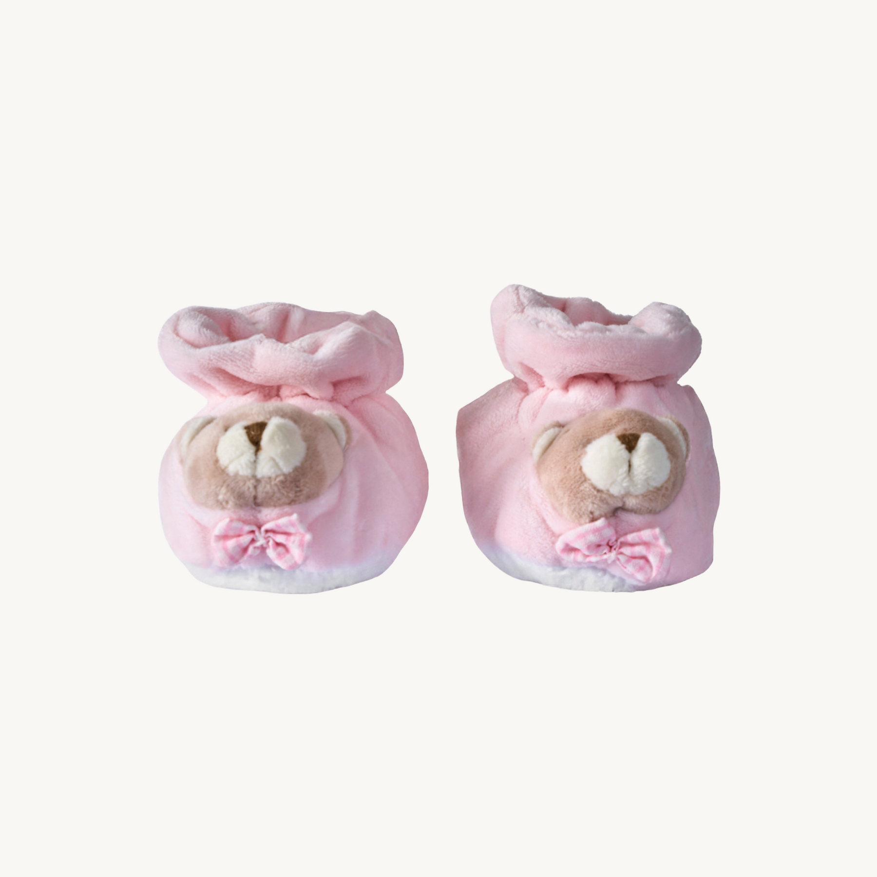 Bear Baby Velvet Shoes - Pink