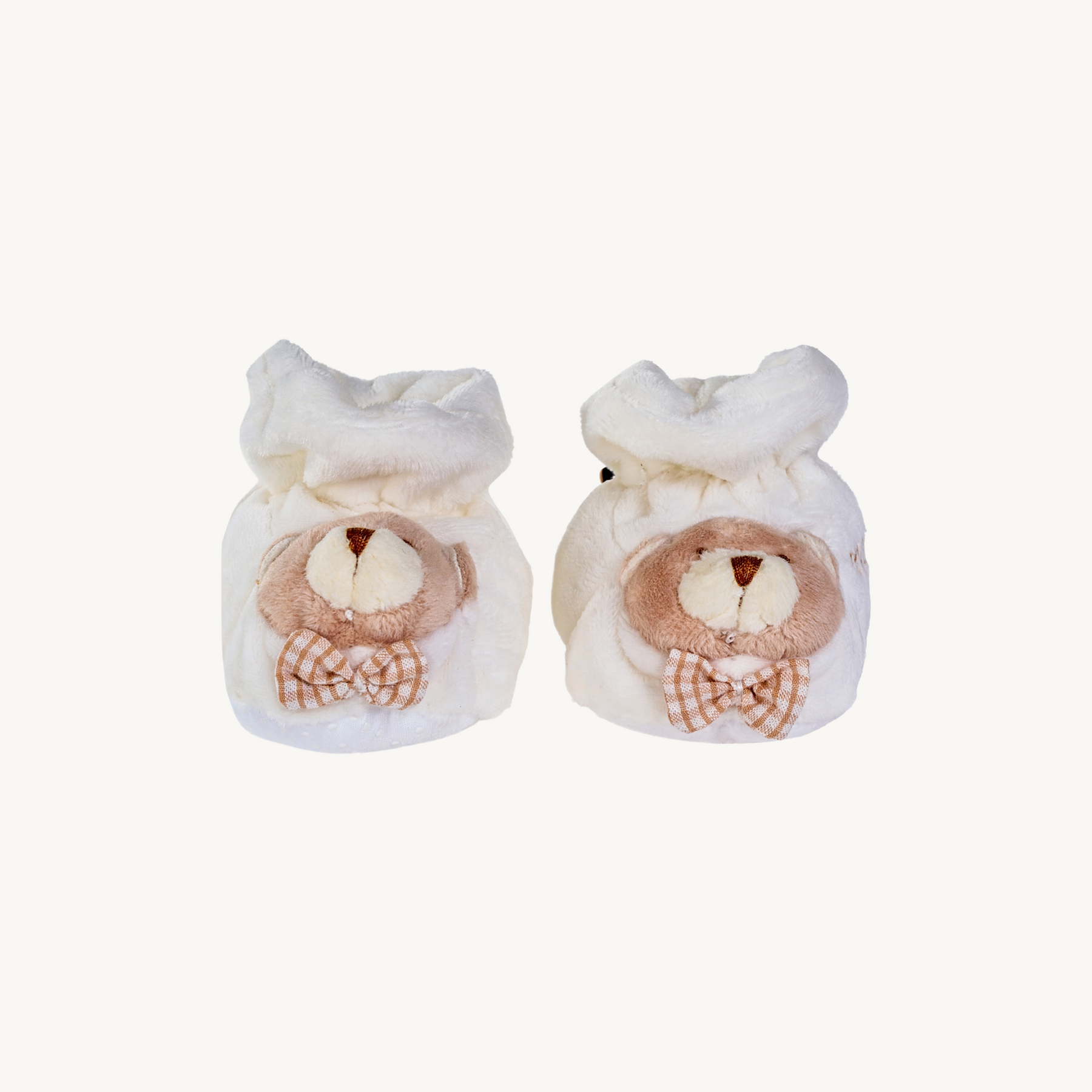 Bear Baby Velvet Shoes - Beige