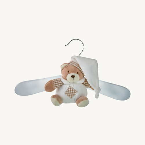 Wooden Hanger with Bear Set - Beige