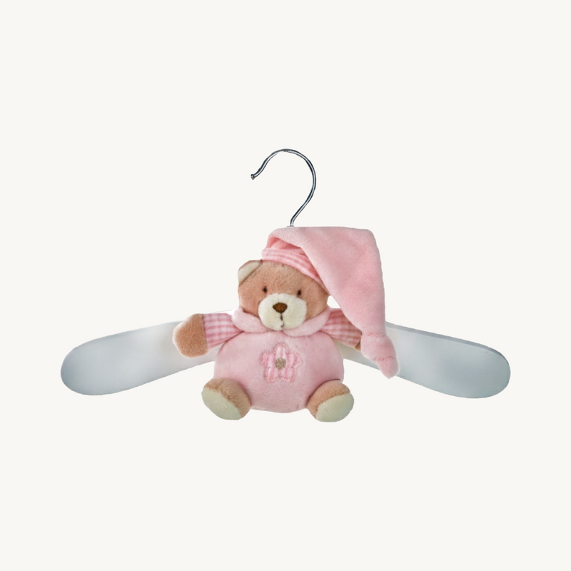 Wooden Hanger with Bear Set - Pink