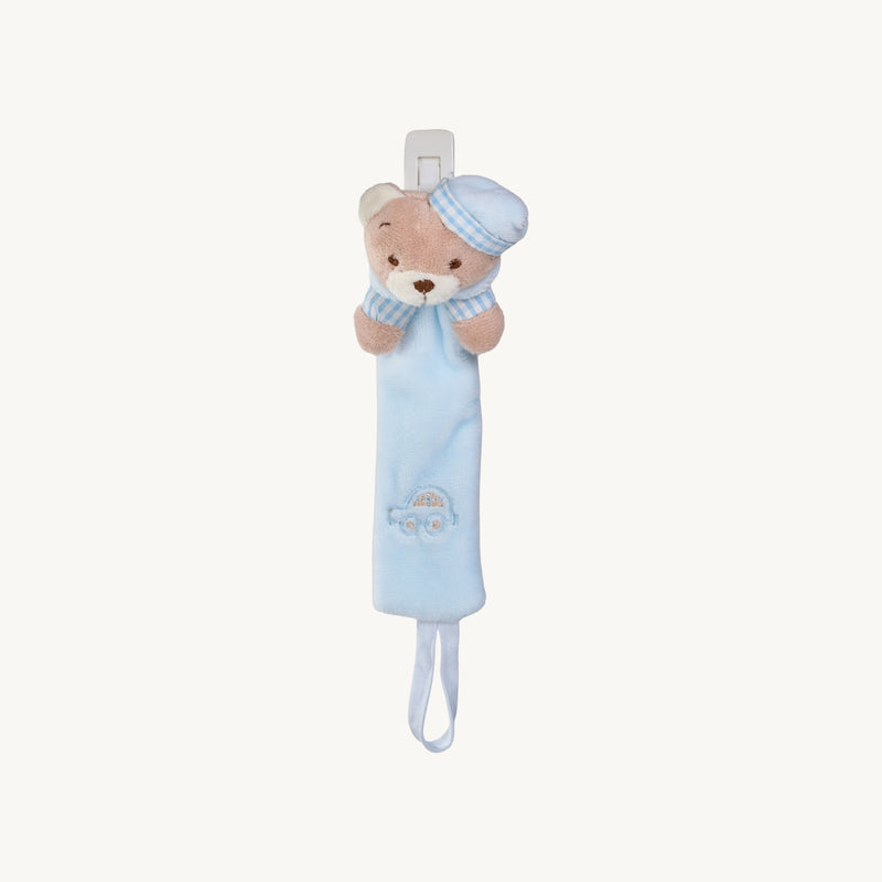 Bear Pacifier Clip - Blue