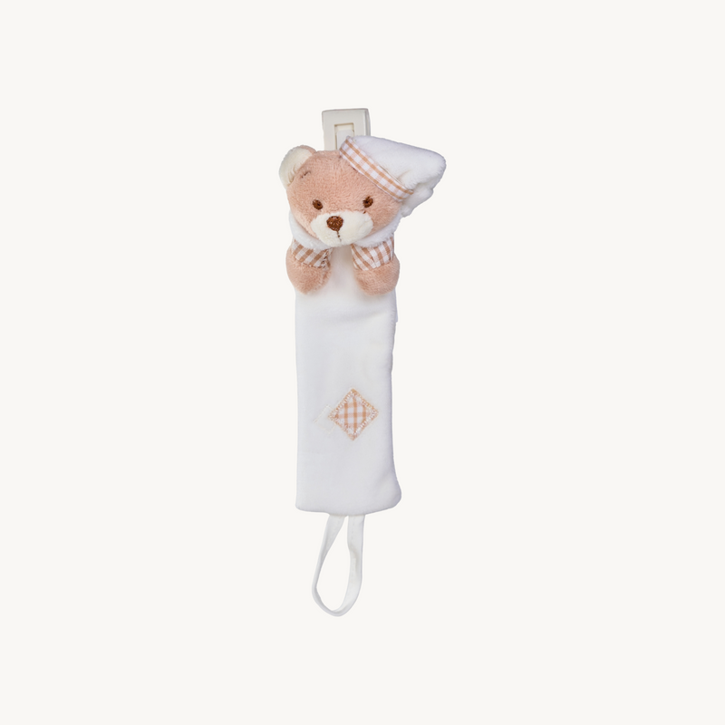 Bear Pacifier Clip - Beige