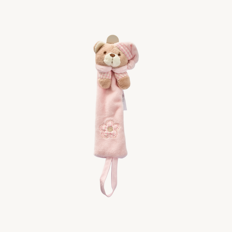 Bear Pacifier Clip - Pink