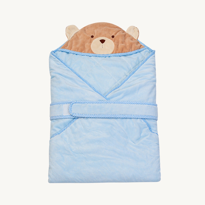 Bear Hooded Blanket - Blue